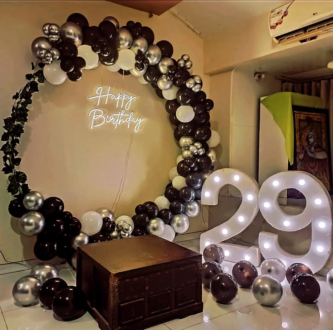 Black and Silver Birthday Decor 