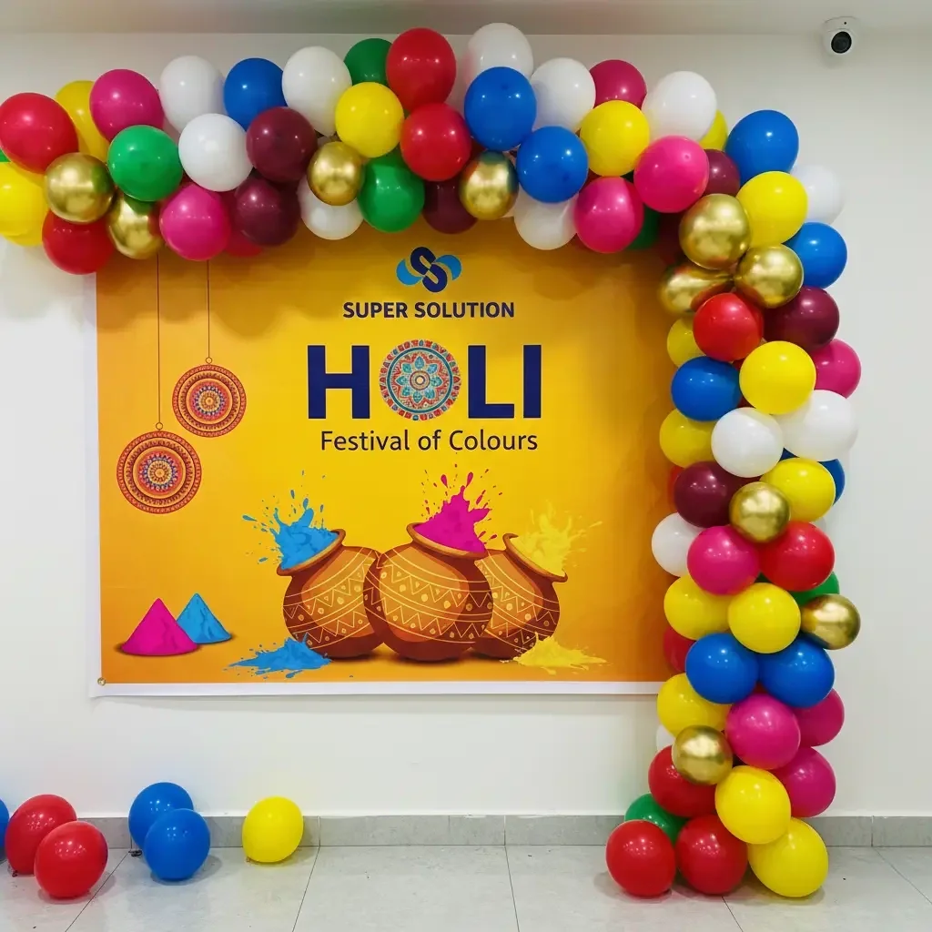 Holi Balloon Decor for Corporate Party Decor 