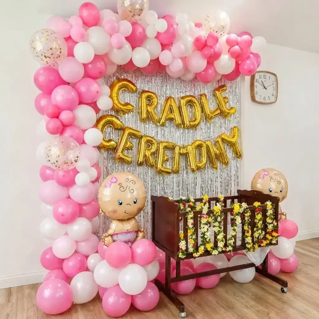 Cradle Balloon Arch Decoration Setup