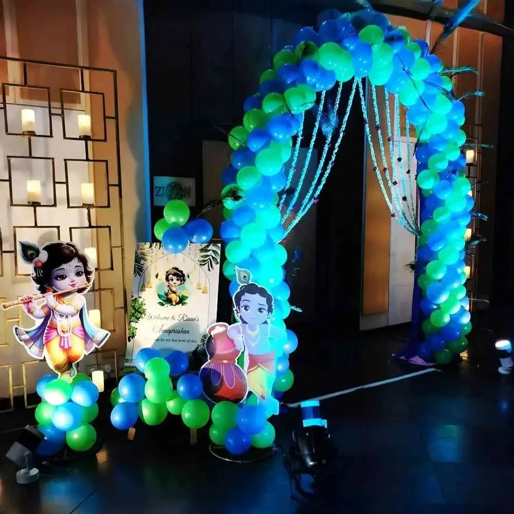 Annaprashan Ceremony Balloon Arch Setup 