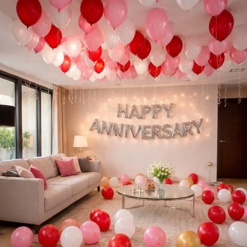Romantic Anniversary Balloon Decoration Setup — view 2 of 2