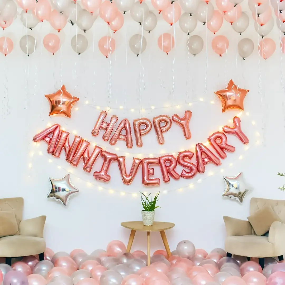 Happy Anniversary Rose Gold Surprise Decor Set 