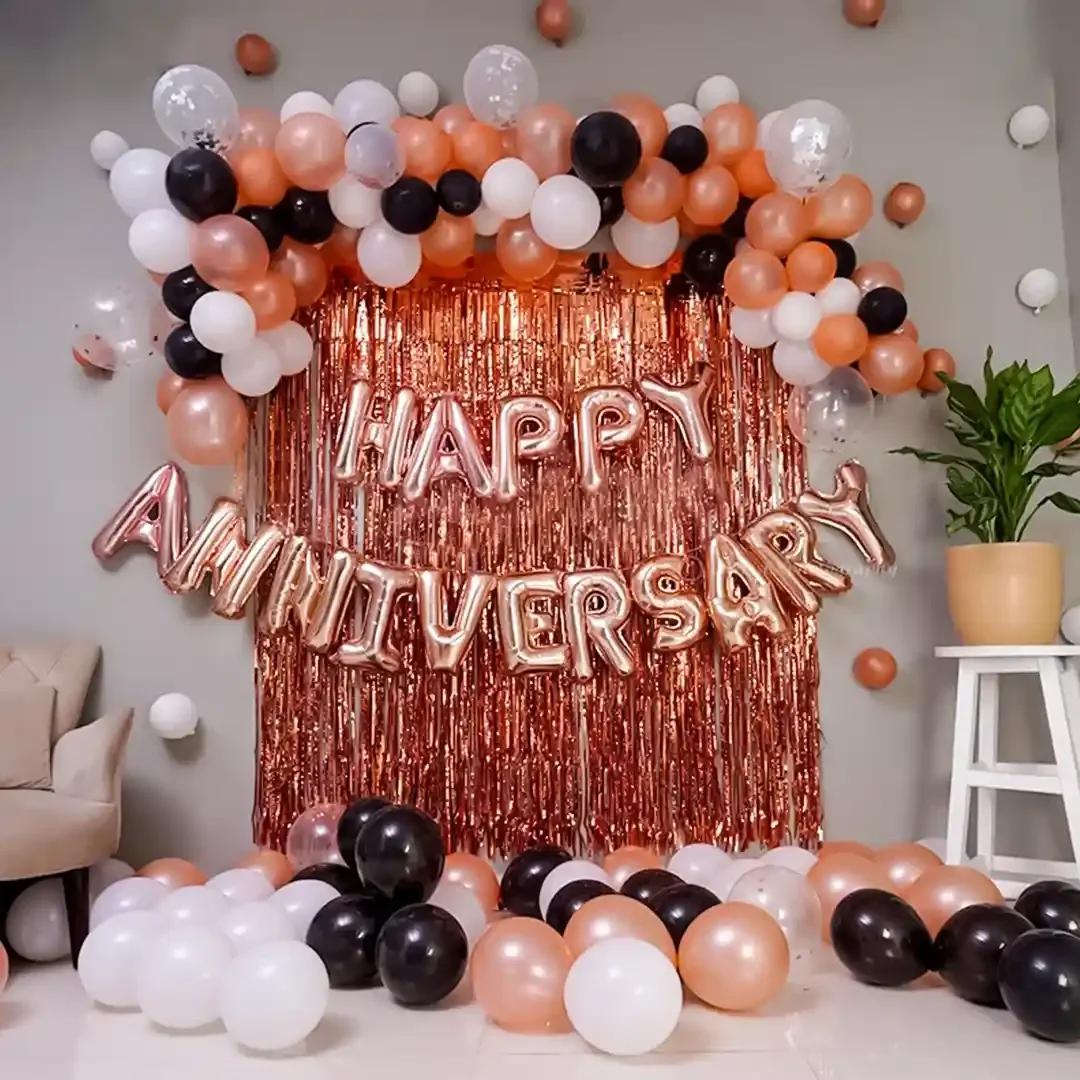Rose Gold Anniversary Decor Set