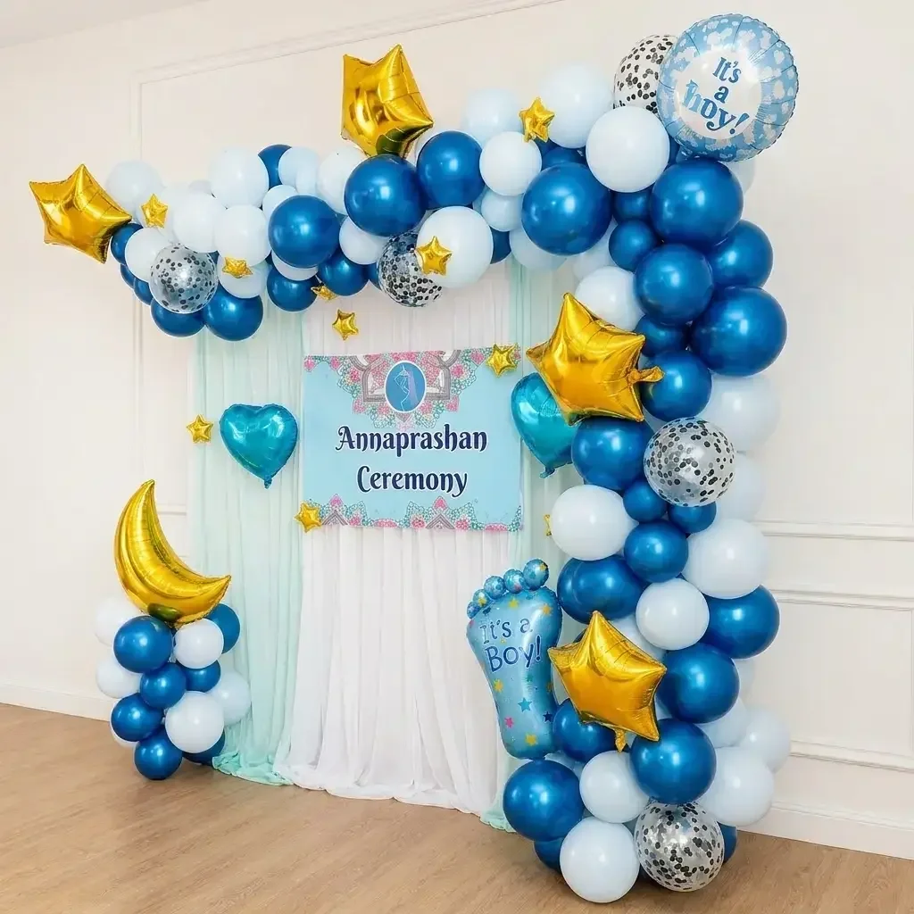 Annaprashan Home Balloon Decoration Setup  