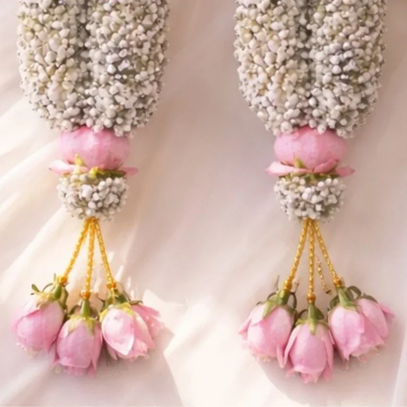 Pink Rose Bud & Baby's Breath Garland Varmala