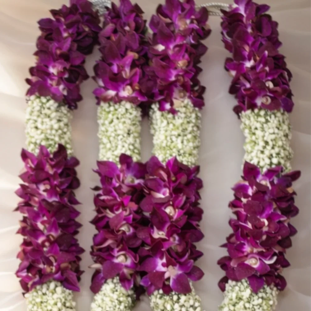 Purple Orchid & Gypsy Flower Garland Varmala