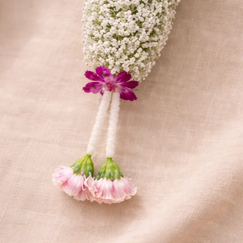 Purple Orchid & Baby's Breath Shaded Carnation Garland Varmala