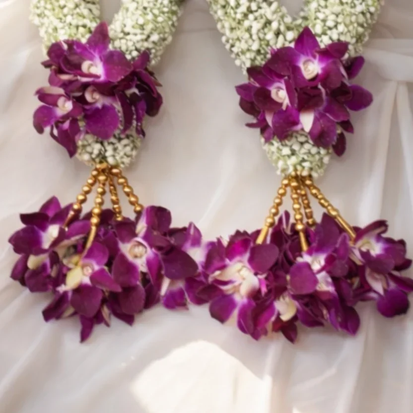 Purple Orchid & Gypsy Flower Garland Varmala