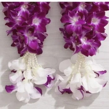 Purple And White Orchid Wedding Garland Varmala
