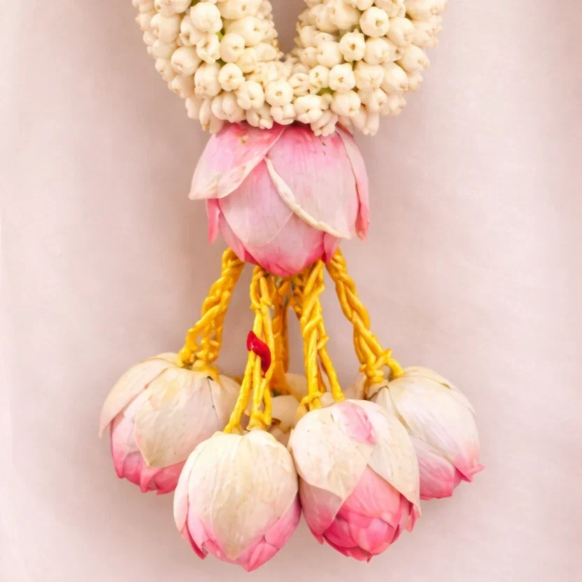 Plain Jasmine & Lotus Wedding Garland Varmala