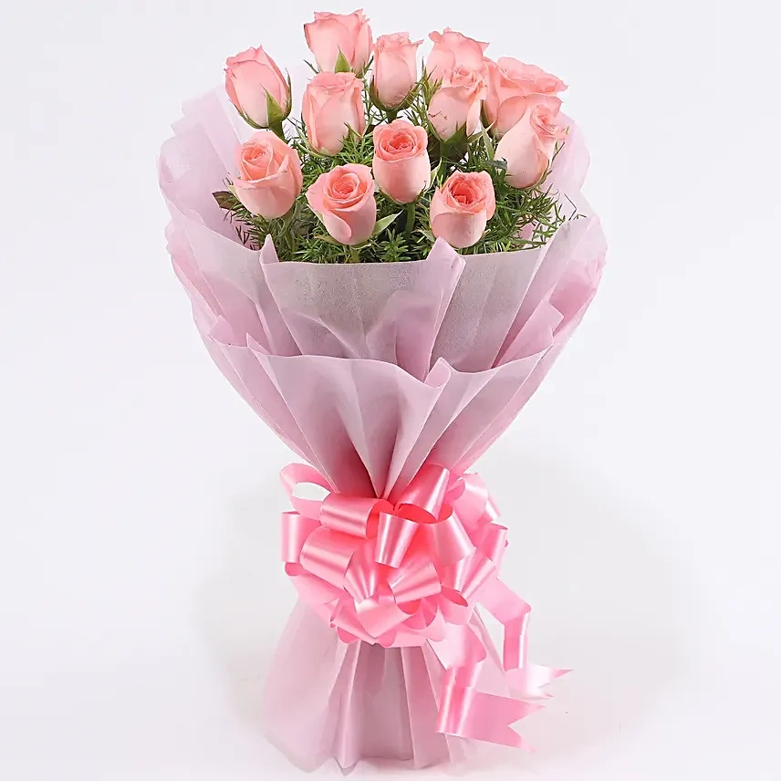 elegance12pinkrosesbouquet2