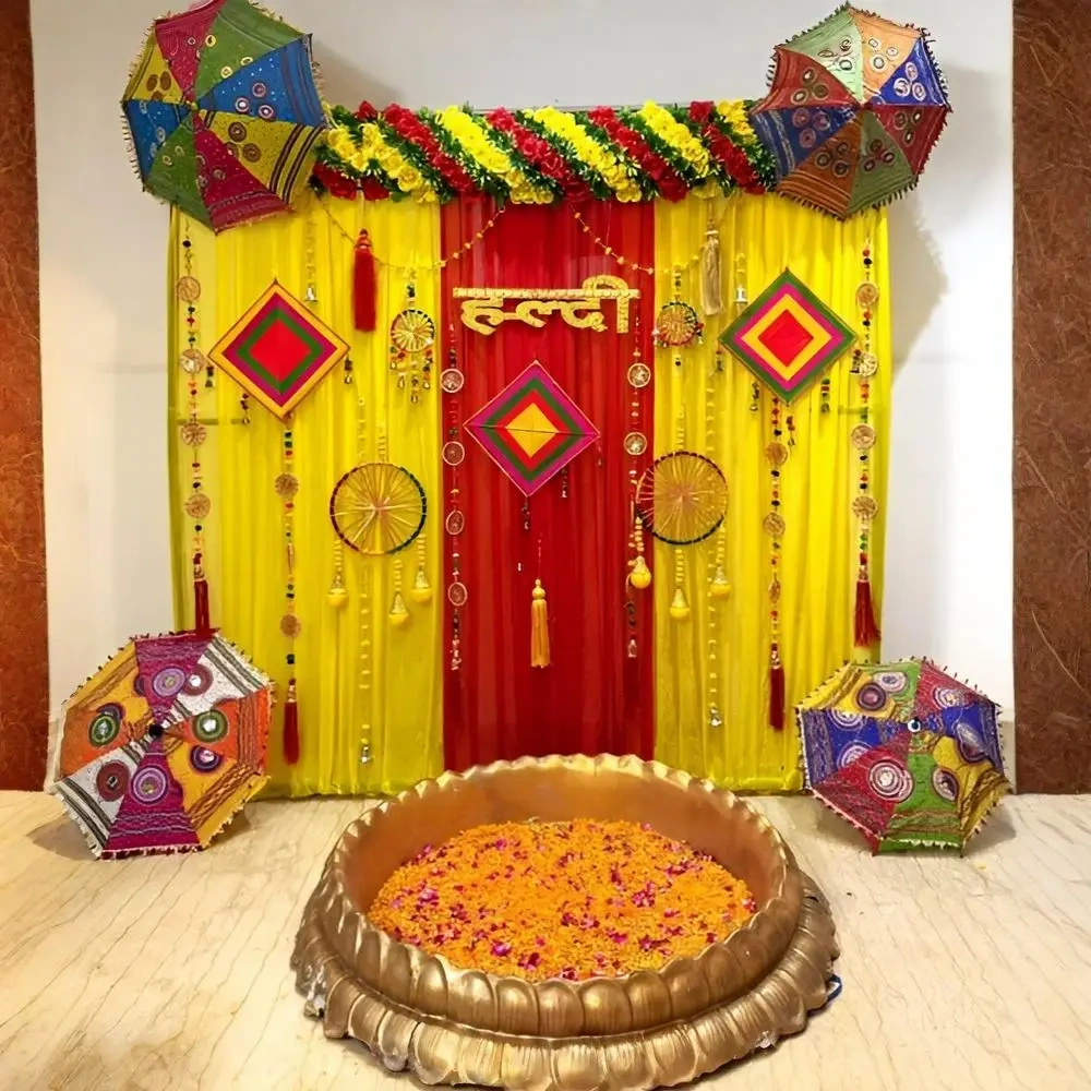Desi Style Haldi Sundar Sajavat  Decoration 