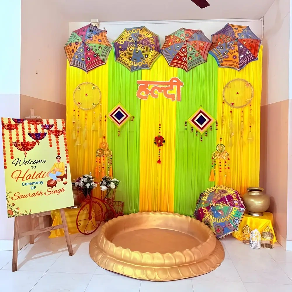 Haldi Backdrop  Sundar Sajavat Setup 