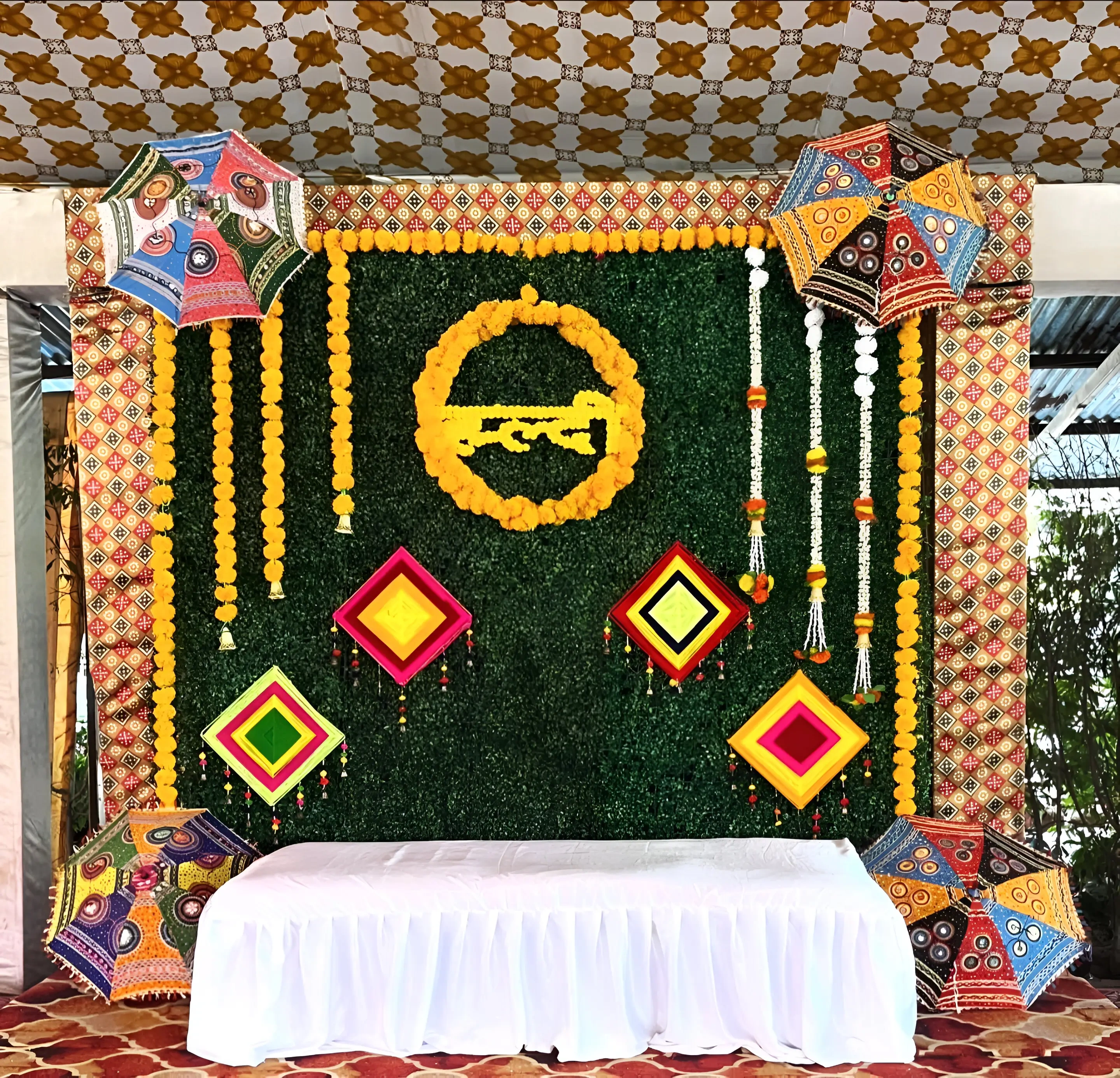 Greenery Haldi  Shaadi Glow decoration 