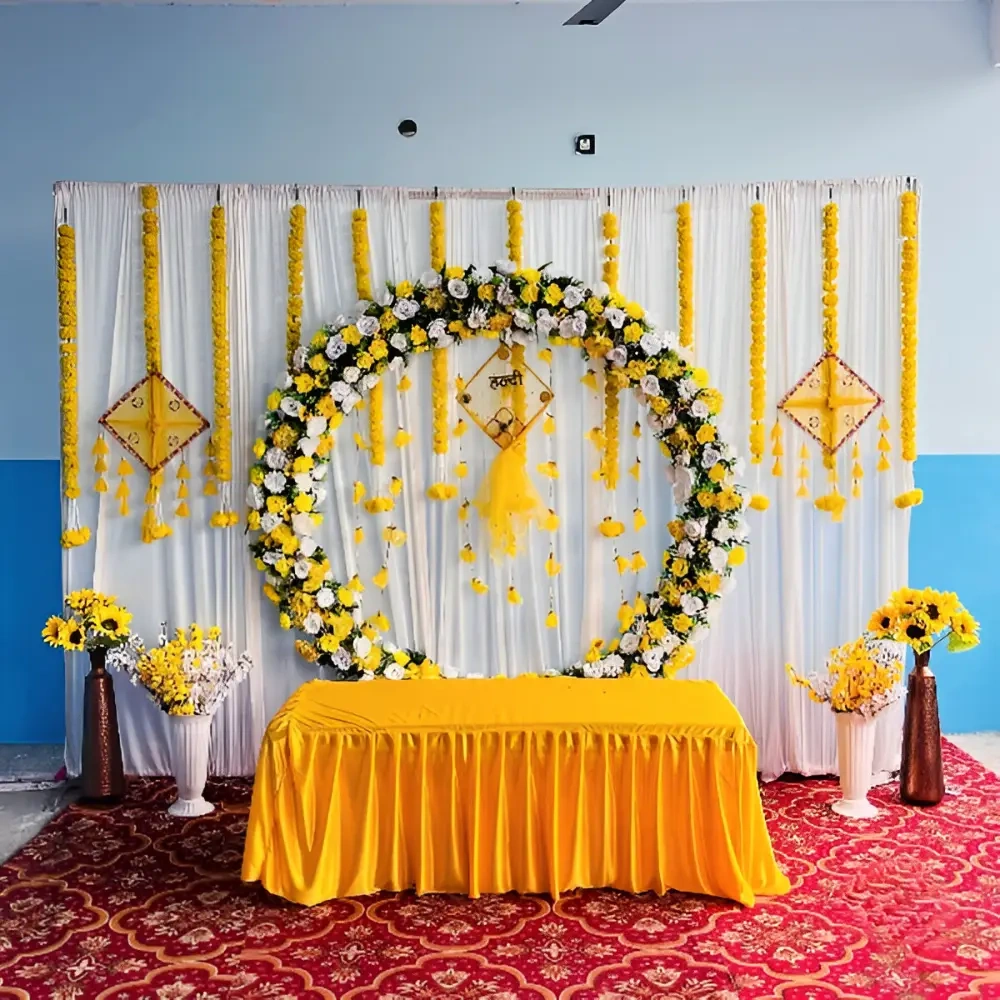 Floral Frenzy Haldi Shaadi Glow  Decoration 