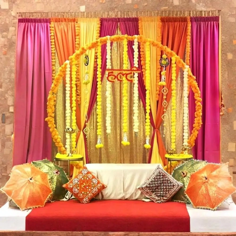 Marigold Magic Haldi Sundar Sajavat Setup 