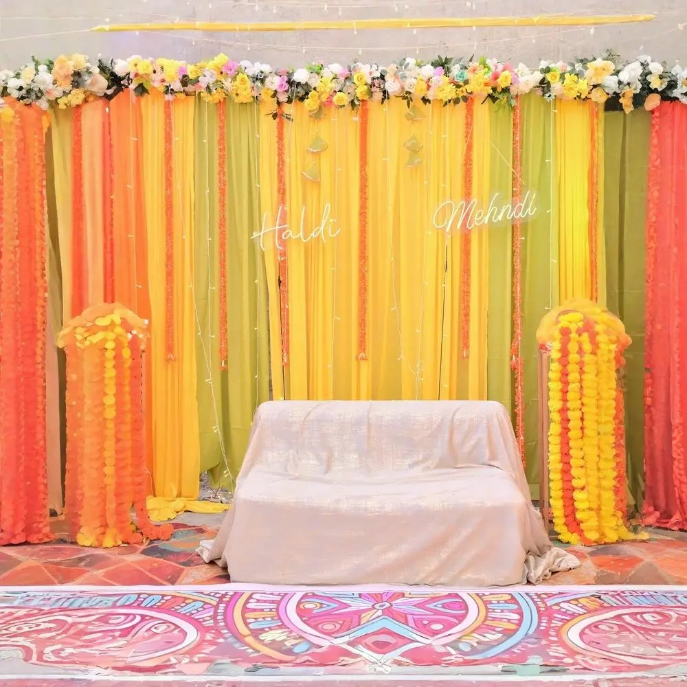 Haldi And Mehndi Setup Shaadi Glow At Home 