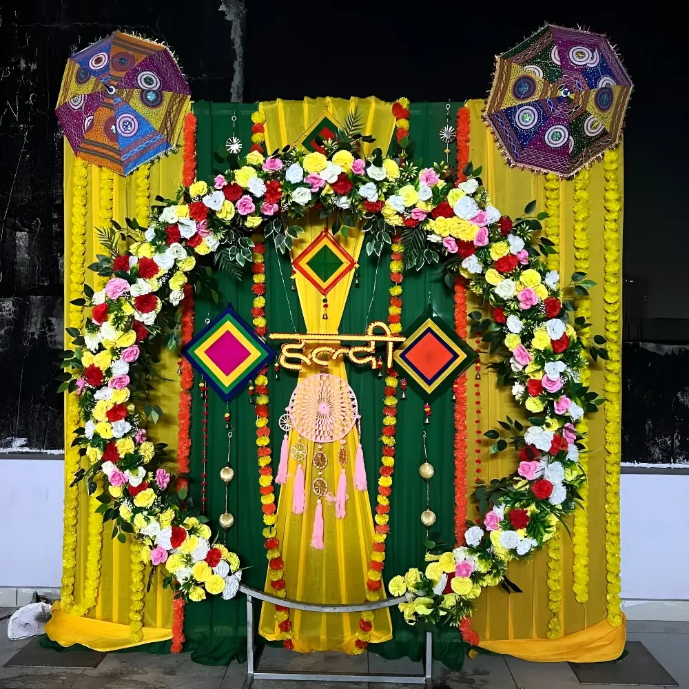 Rooftop Haldi Sundar Sajavat Decoration 