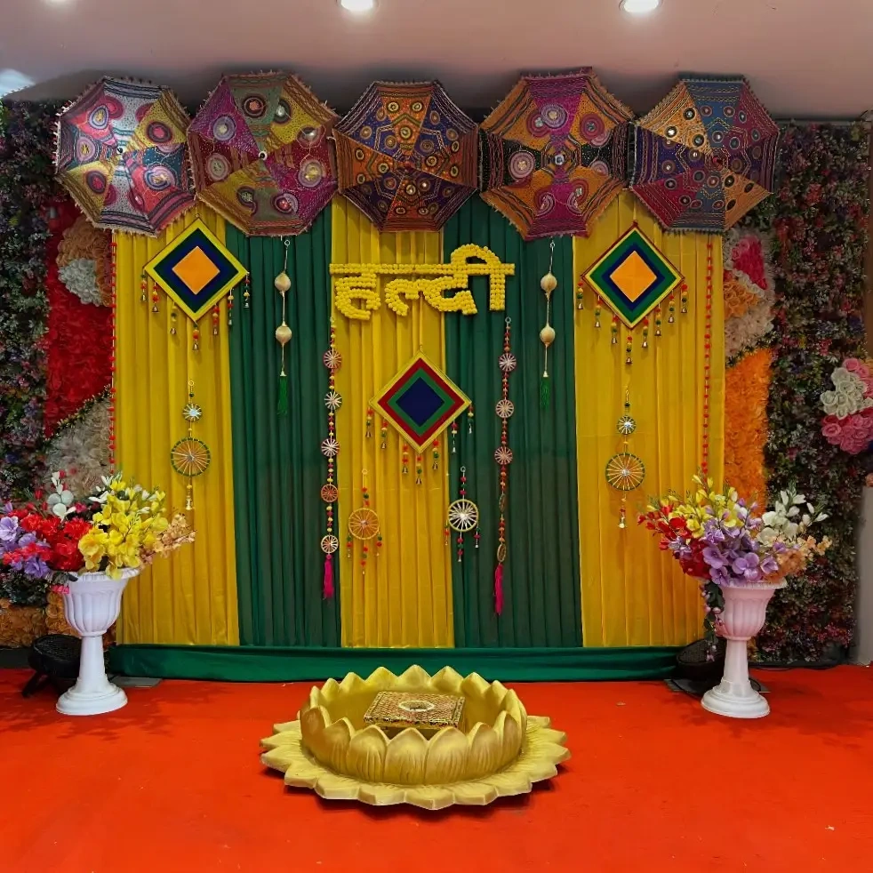 Umbrella Haldi Sundar Sajavat Setup 