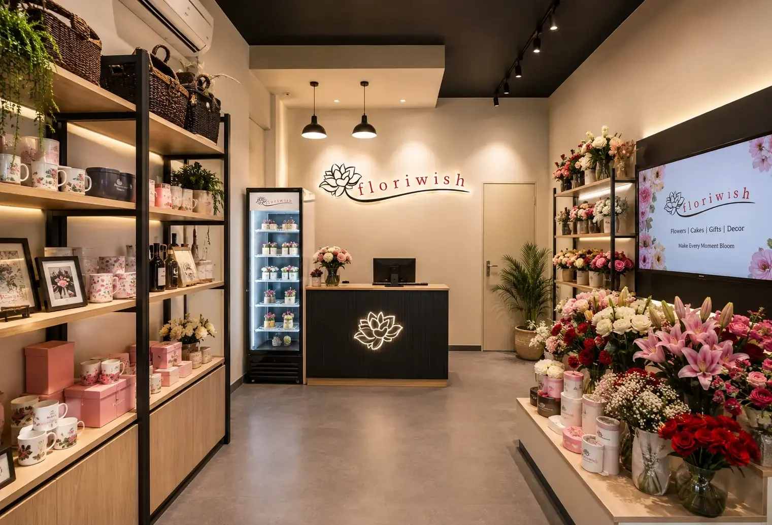 Floriwish Retail Showroom Interior